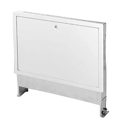 Wandeinbaukasten von Daikin, rechteckige Form in Weiß, mit glatter Oberfläche und an der Unterseite montierten Füßen. 